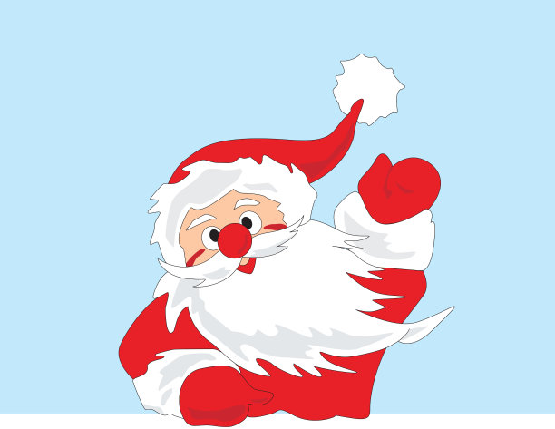 圣诞老人说你好蓝色背景图片下载