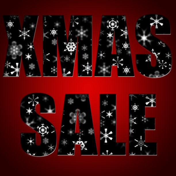 雪花上的圣诞促销题词图片下载