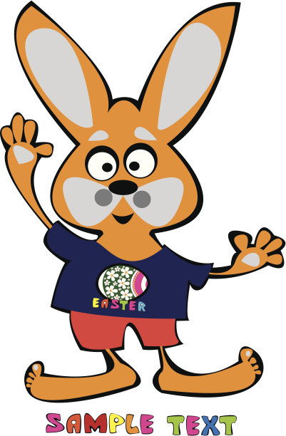 矢量卡通复活节兔子孤立的白色背景图片下载