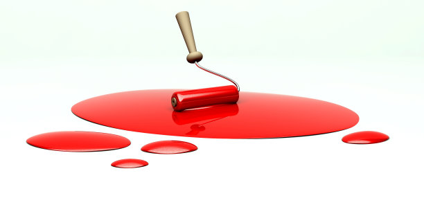 3d滚筒和红色喷漆图片下载