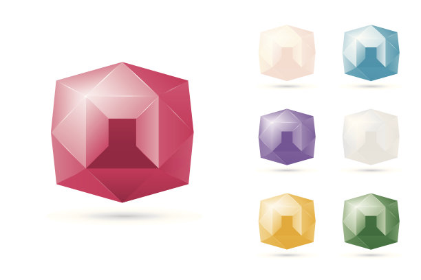 闪亮的钻石和珠宝图标集图片下载