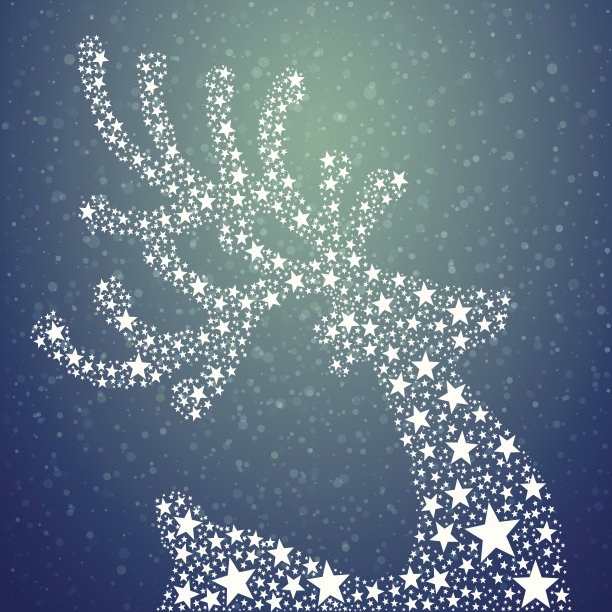 星星驯鹿雪的背景图片下载