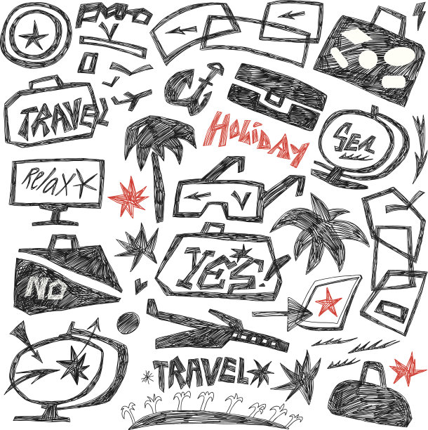 旅行的涂鸦图片下载