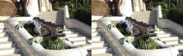 西班牙巴塞罗那- 2013年9月23日:奎尔公园的立体视觉图片下载