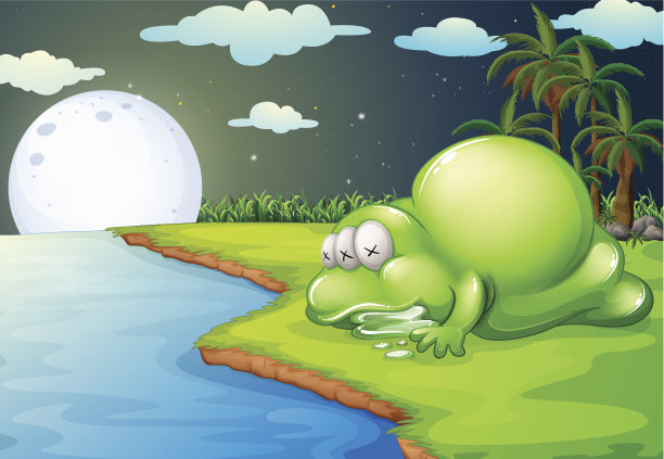 怪物睡在河边图片下载