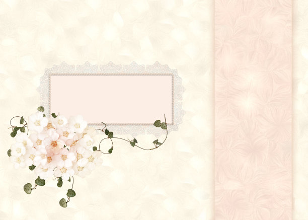 花边框架上的花束图片下载