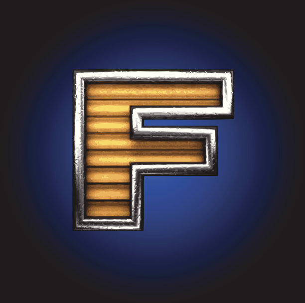 金属黄色字母图片下载