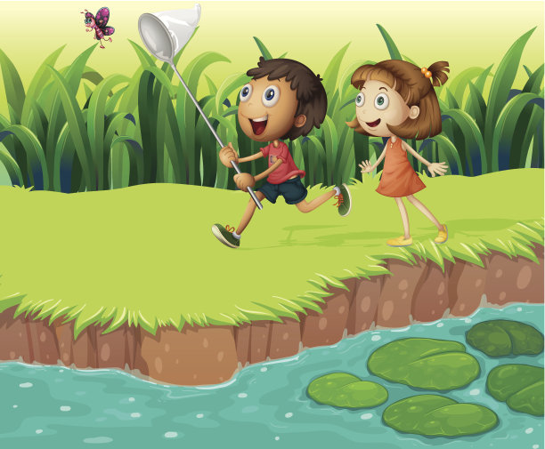 孩子们捉蝴蝶图片下载