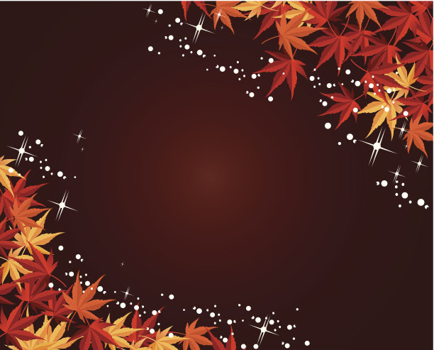 秋叶枫背景矢量图片下载