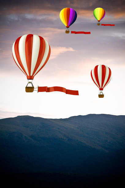 3d彩色热气球图片下载