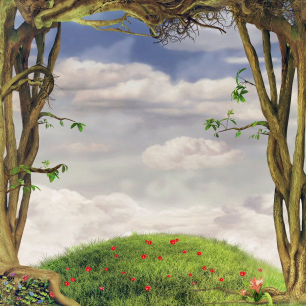 森林插画素材ID：100824922