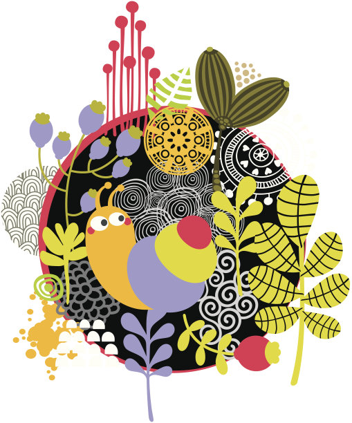 蜗牛和鲜花。图片下载