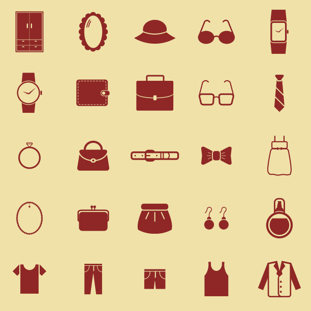 棕色背景上的着装颜色图标图片下载