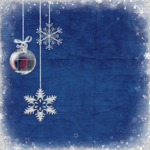 用雪花装饰的圣诞装饰品图片下载