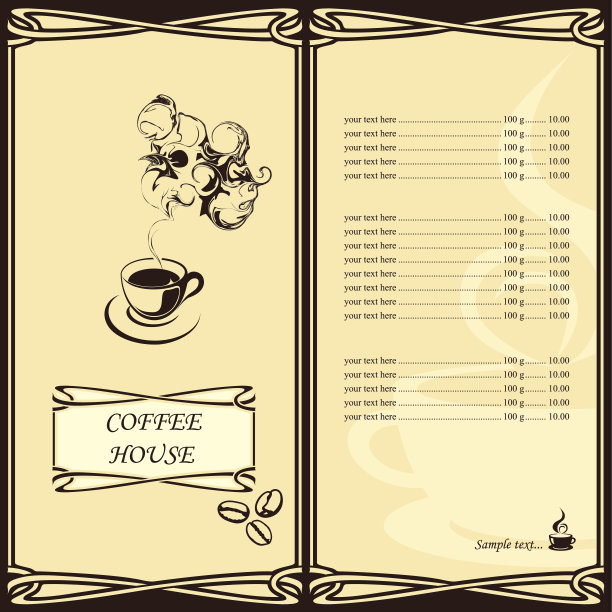 菜单为餐厅，咖啡馆，酒吧，咖啡厅图片下载