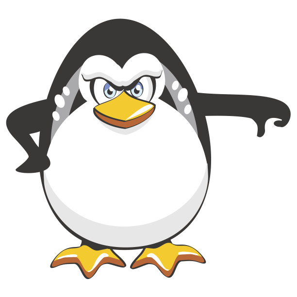 拇指向下的企鹅图片下载