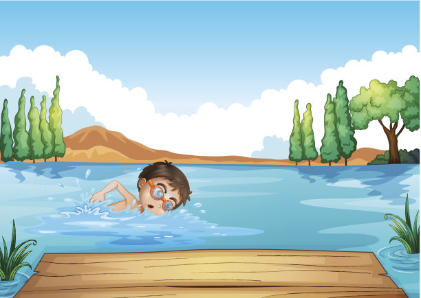 男游泳运动员在跳水板附近排练图片下载