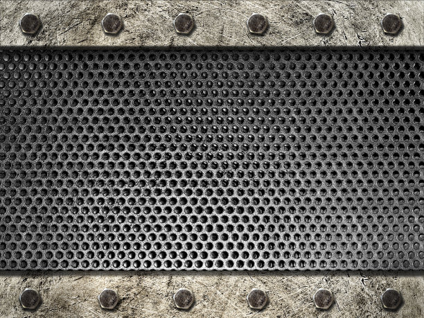 金属格栅框架钢带与螺栓图片下载