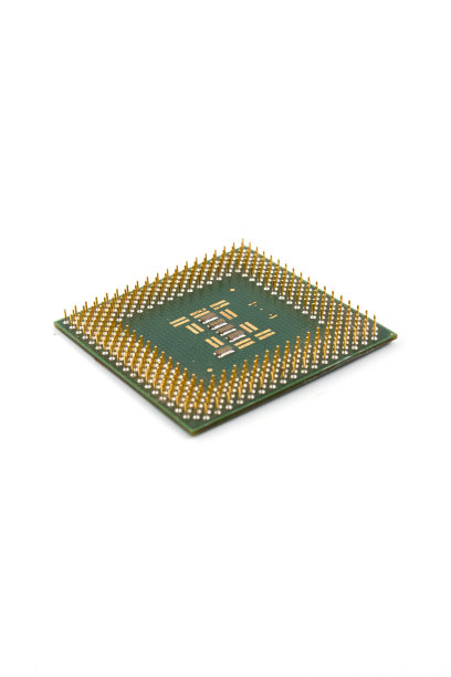 计算机CPU隔离在白色背景上图片下载