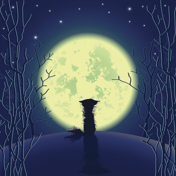 猫和月亮图片下载