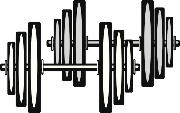 白色背景上孤立的哑铃图片下载