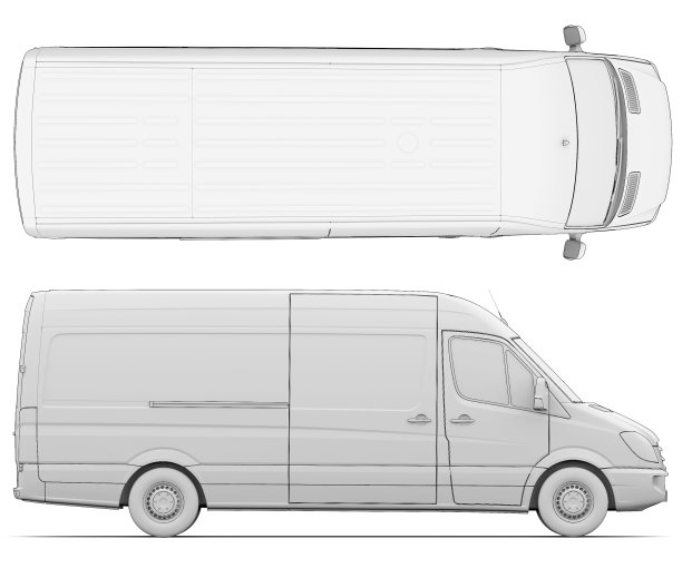 素描白色货车图片下载