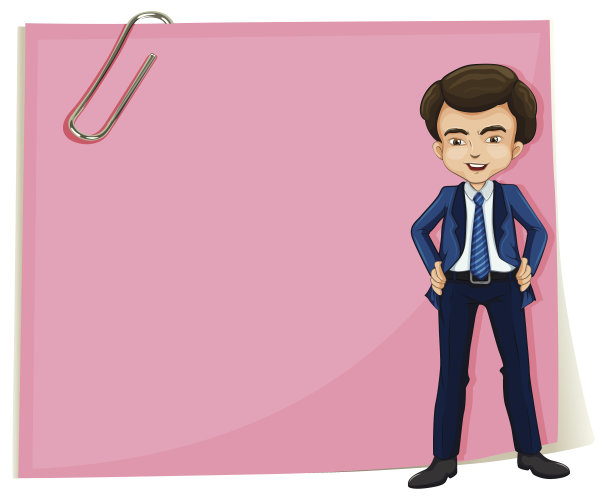 英俊的绅士站在粉色标牌前图片下载