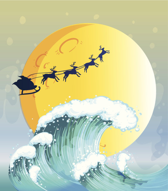 明月下的巨浪图片下载