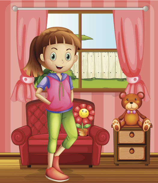 屋子里有个可爱的小女孩图片下载