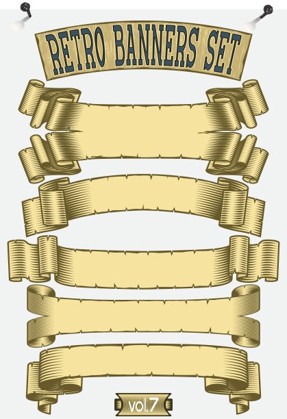 破烂的横幅设置图片下载