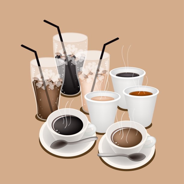 时间的热冰咖啡图片下载