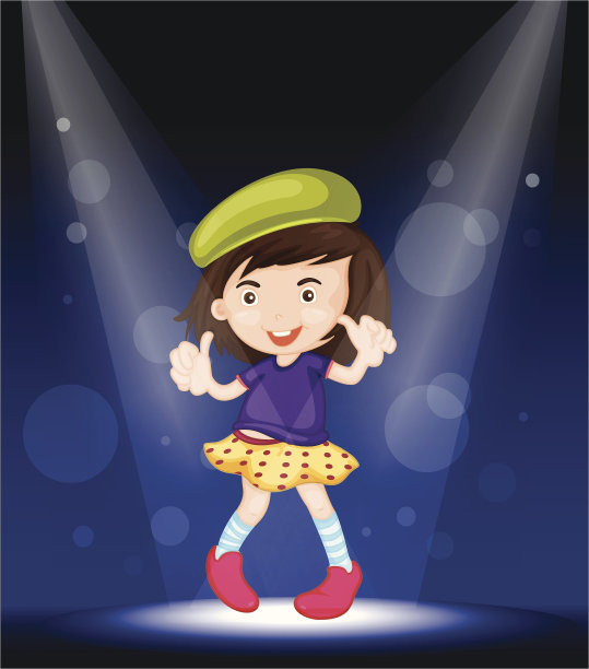 女孩在舞台上表演图片下载