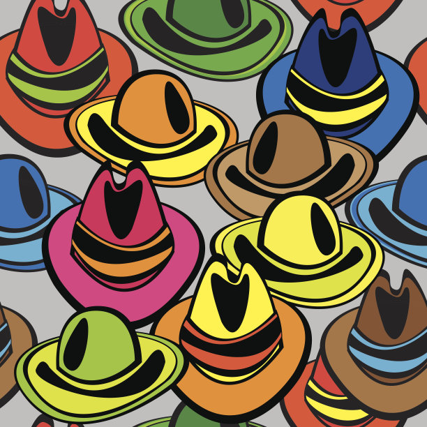 无缝纹理多色男帽图片下载