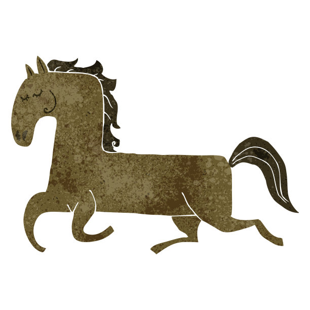 复古卡通跃马图片下载