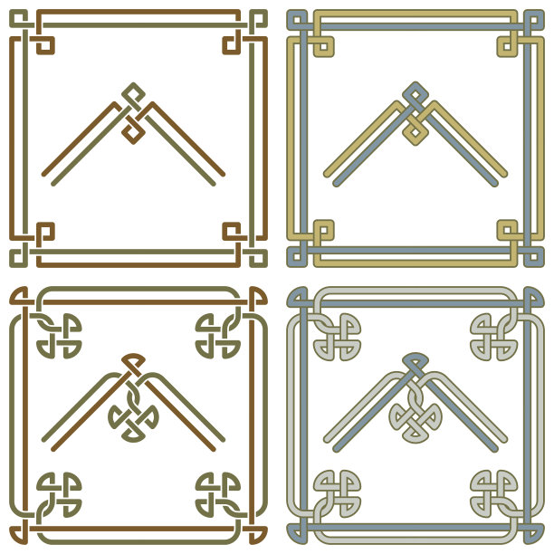 凯尔特结框架和角落设置图片下载