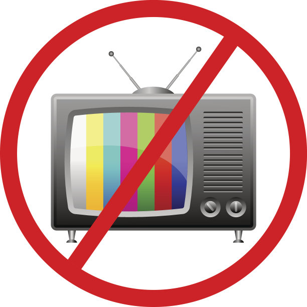 没有复古电视矢量标志图片下载