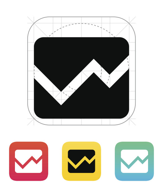 折线图图标。图片下载