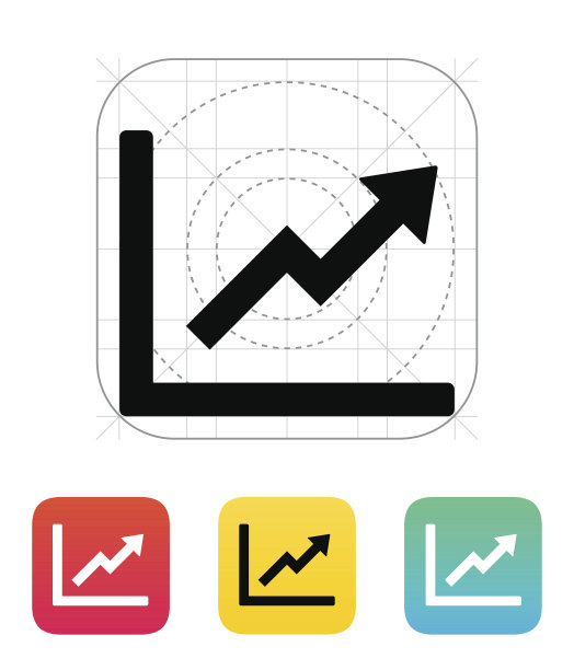 图表上升图标。图片下载