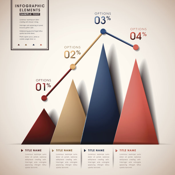 抽象的线和三角形图表信息图图片下载