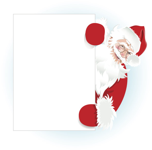 空白标志上的圣诞老人-插图。向量图片下载