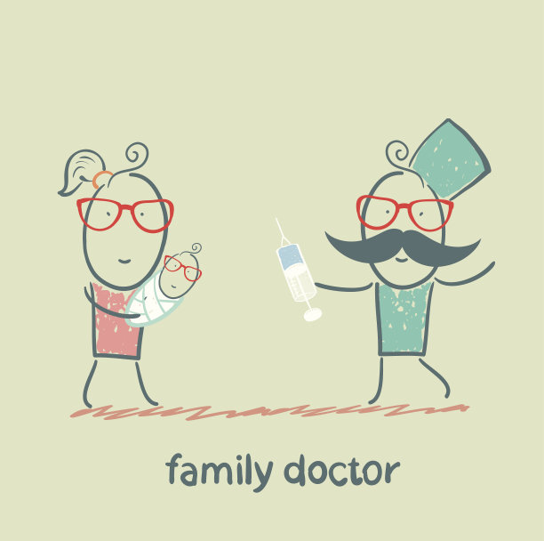 家庭医生带着孩子给她母亲看病图片下载