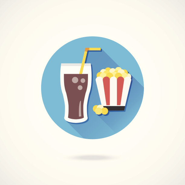 矢量柠檬水和爆米花图标图片下载