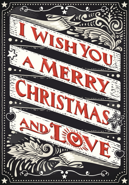 老式的贺卡文字在黑板上图片下载