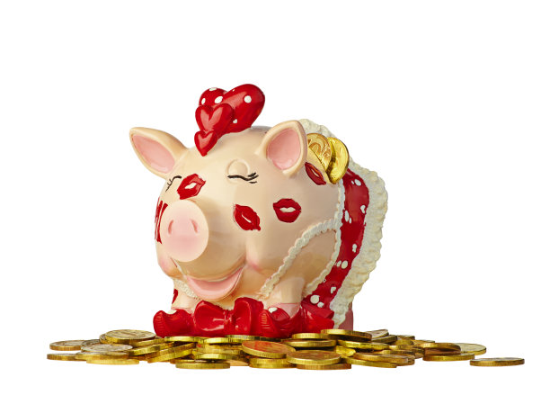 有趣的金硬币储蓄罐图片下载