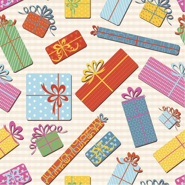 生日礼盒无缝图案图片下载