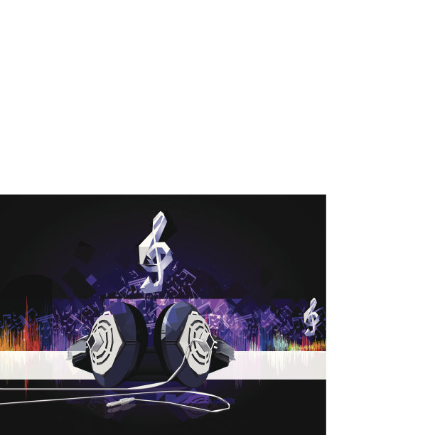 带有声波的耳机图片下载