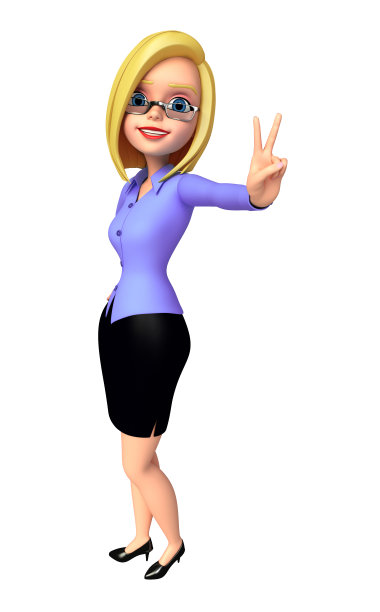 拿着胜利手势的年轻女孩图片下载