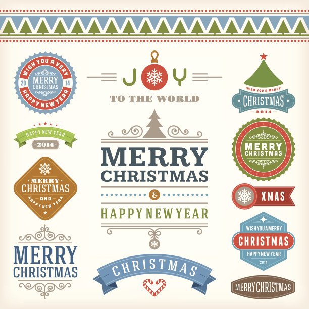 圣诞装饰矢量设计元素图片下载