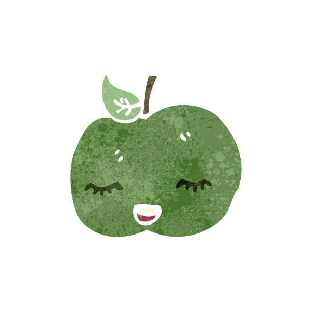 复古卡通可爱苹果图片下载