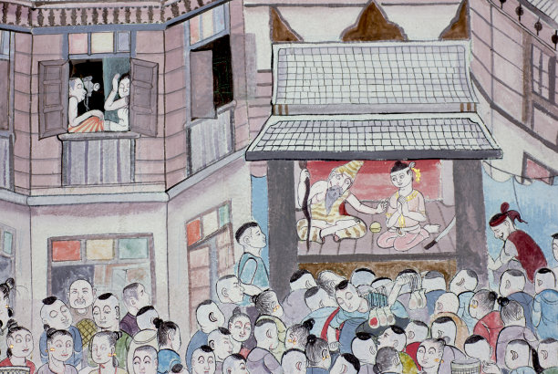 泰国寺庙的壁画图片下载